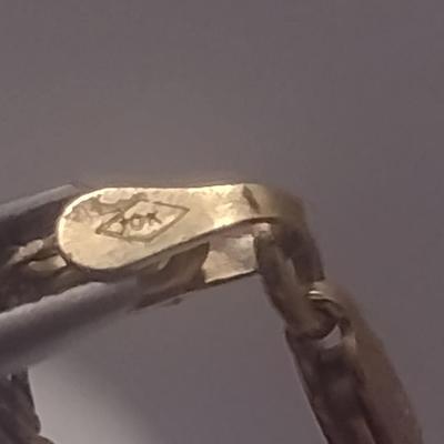 10 Karat Yellow Gold Rope Bracelet with Lobster Claw Clasp- 8 1/4" Long, Approx Total Weight 3.56 Grams (#12)