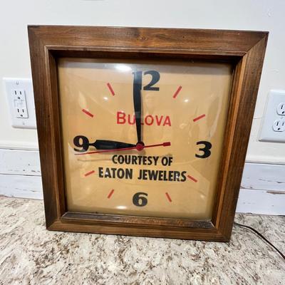 Lot 146 Eaton Jewelers advertising wall clock