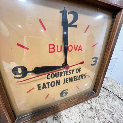 Lot 146 Eaton Jewelers advertising wall clock