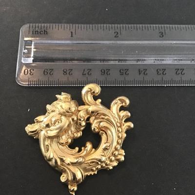 Sale Photo Thumbnail #165: Vintage gold tone dragon brooch please see attached photos