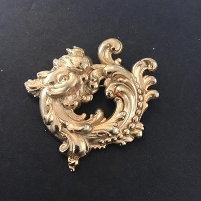 Sale Photo Thumbnail #164: Vintage gold tone dragon brooch please see attached photos