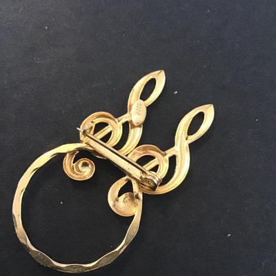 Sale Photo Thumbnail #170: Vintage Etti music toned brooch Please see attached photos