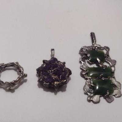 Collection of Hand Crafted Jewelry- Two Pendants and One Ring (#13)