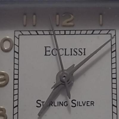 Ecclissi Sterling Silver Watch with Leather Band (#16)