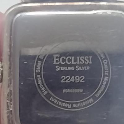 Ecclissi Sterling Silver Watch with Leather Band (#16)