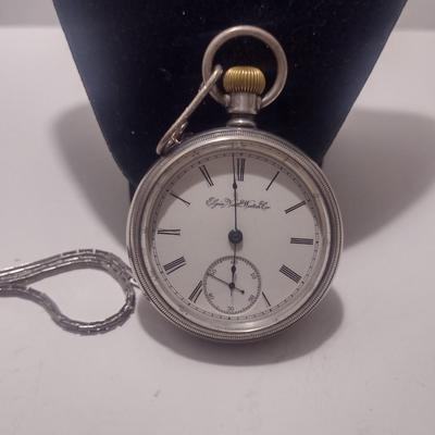 Elgin National Watch Company G.M. Wheeler Pocket Railroad Watch with Chain- (#17)