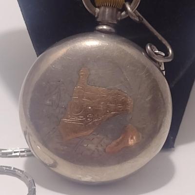 Elgin National Watch Company G.M. Wheeler Pocket Railroad Watch with Chain- (#17)