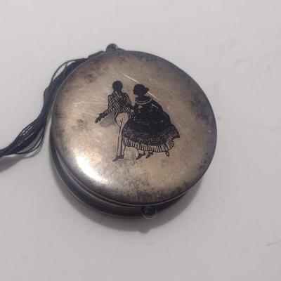 Antique Sterling Silver Powder and Rouge Compact- Monogrammed (#18)