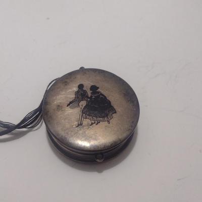 Antique Sterling Silver Powder and Rouge Compact- Monogrammed (#18)