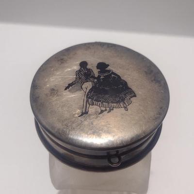 Antique Sterling Silver Powder and Rouge Compact- Monogrammed (#18)