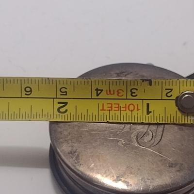 Antique Sterling Silver Powder and Rouge Compact- Monogrammed (#18)