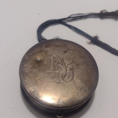 Antique Sterling Silver Powder and Rouge Compact- Monogrammed (#18)