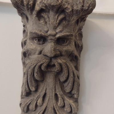 'Green Man' Sand Mortar Casting Shelf Bracket/Wall Decor