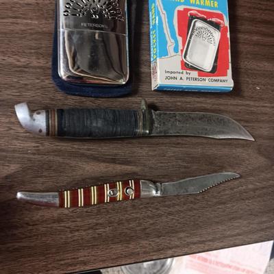 BOY SCOUTS OF AMERICA? FIXED BLADE KNIFE, POCKET KNIFE AND HAND WARMER