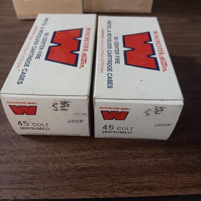 2 WINCHESTER 45 COLT UNPRIMED AMMO