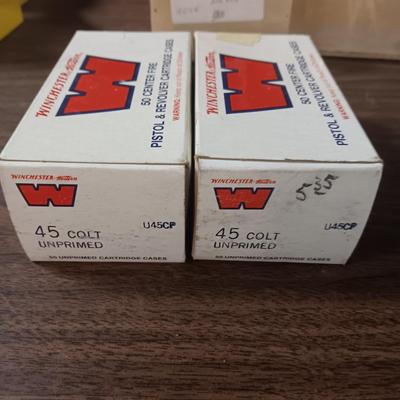 2 WINCHESTER 45 COLT UNPRIMED AMMO