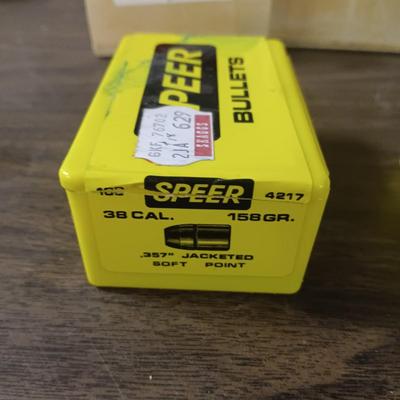 2 BOXES OF SPEER 38 CAL .357" JACKETED SOFT POINT AMMO
