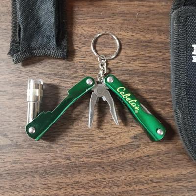 WESTERN FIXED BLADE KNIFE, KNIFE SHARPENER AND CABELA'S MULTI TOOL
