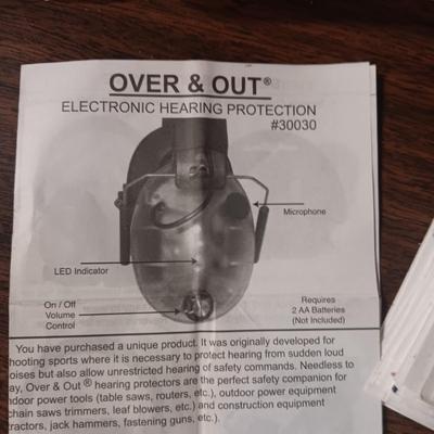 A PAIR OF OVER & OUT ELECTRONIC HEARING PROTECTION