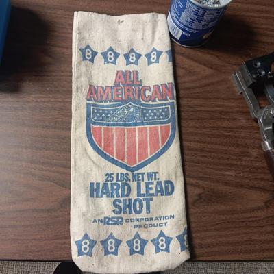 RCBS BULLET MOLD, LEAD AND A CANVAS BAG