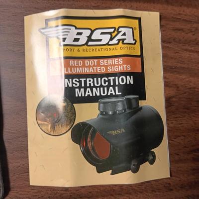 NEW BSA RED DOT SCOPE AND A RIFLE CLEANING KIT