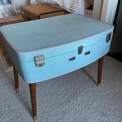 Vintage up cycled suitcase table