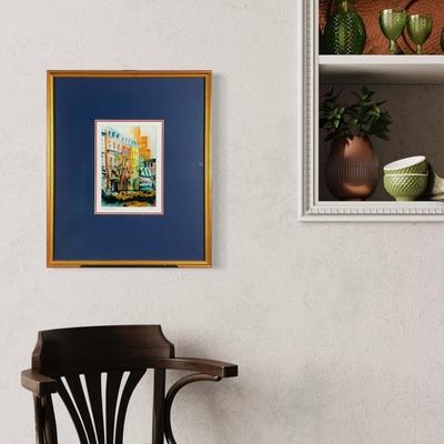 681 Framed And Matted Signed Print "East 62nd Streat"