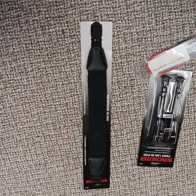 NEW NON SLIP NEOPRENE SLING, NEW WINCHESTER TWIST LEG BI-POD AND GUN LOCK