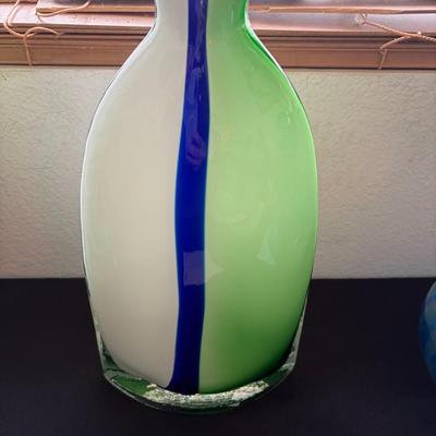 Blown art glass vase