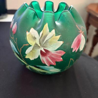 Hand painted rose bowl