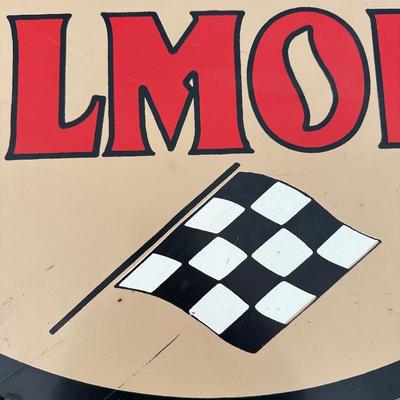 Gilmore Gasoline “Roar with Gilmore” Round Metal Sign – 1990s Reproduction – 28”