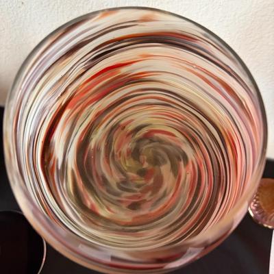 Hand blown "jellyfish" art glass vase