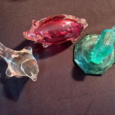 Signed pig, bird and boar