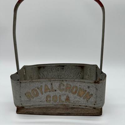 Vintage Royal Crown Cola Metal Bottle Carrier – RC Cola – 6-Bottle