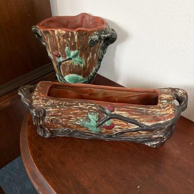 Weller vase and log planter