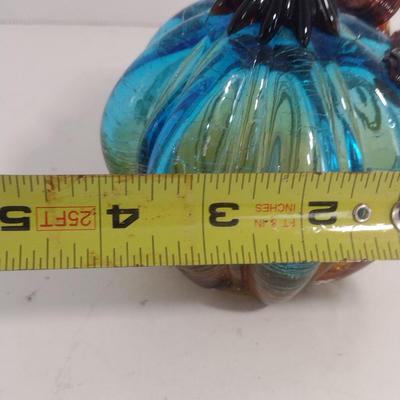 Art Glass Pumpkin- Approx 4" in Diameter