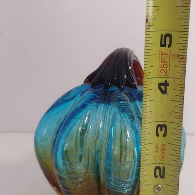 Art Glass Pumpkin- Approx 4" in Diameter