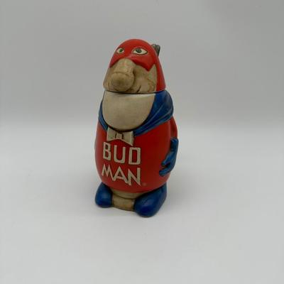 Vintage Budweiser “Bud Man” Ceramic Beer Stein w/ Lid