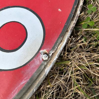 Vintage Late 1920’s-1934 Texaco Gasoline Motor Oil Porcelain Sign on Original Double-Sided Frame