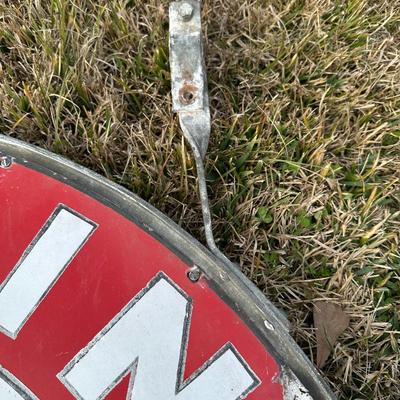 Vintage Late 1920’s-1934 Texaco Gasoline Motor Oil Porcelain Sign on Original Double-Sided Frame