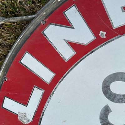 Vintage Late 1920’s-1934 Texaco Gasoline Motor Oil Porcelain Sign on Original Double-Sided Frame