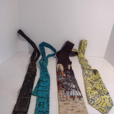 Vintage Neck Ties- Pierre Cardin, KeyWest Fabrics, Rooster (Sun Fabrics)