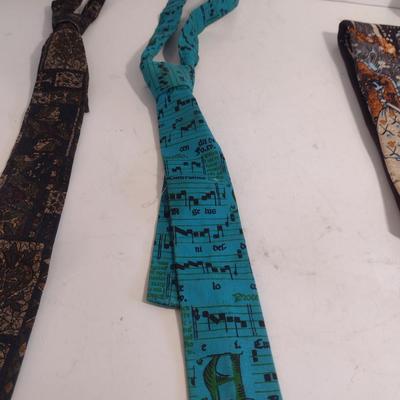 Vintage Neck Ties- Pierre Cardin, KeyWest Fabrics, Rooster (Sun Fabrics)