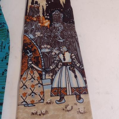 Vintage Neck Ties- Pierre Cardin, KeyWest Fabrics, Rooster (Sun Fabrics)