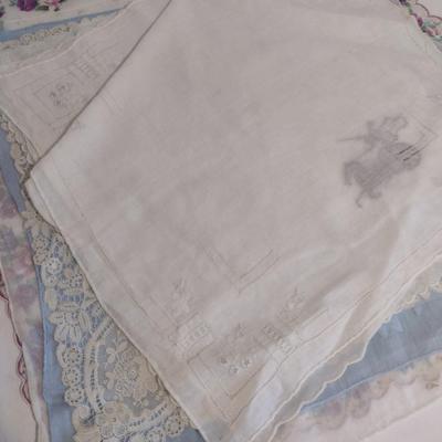 Collection of Vintage Handkerchiefs- Some Embroidered