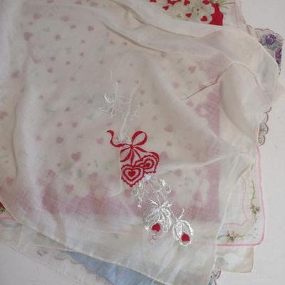 Collection of Vintage Handkerchiefs- Some Embroidered