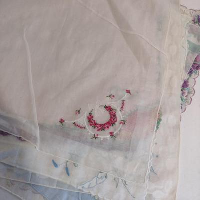 Collection of Vintage Handkerchiefs- Some Embroidered