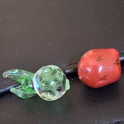 Sale Photo Thumbnail #98: Blown glass fishy & gorgeous hand created owl. Both are adorable & about the size of a penny, as shown