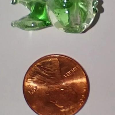 Sale Photo Thumbnail #102: Blown glass fishy & gorgeous hand created owl. Both are adorable & about the size of a penny, as shown