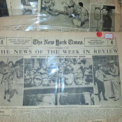 Sale Photo Thumbnail #109: Several papers from both eras. All in good condition with normal wear. All in protective sleeves. 6+ items including New York Post, Detroit Free Press & more.